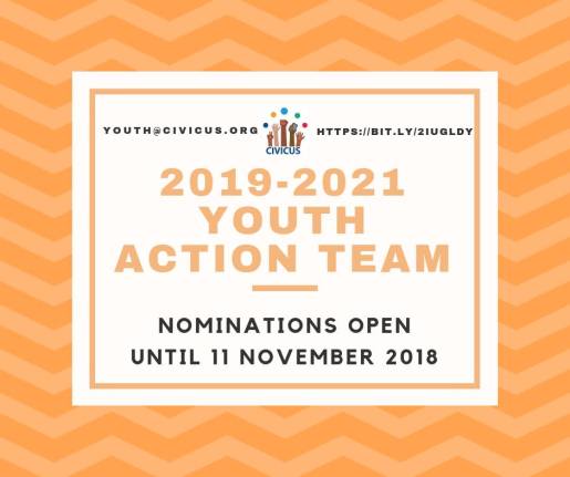 Call For Nominations: 2019 - 2021 CIVICUS Youth Action Team