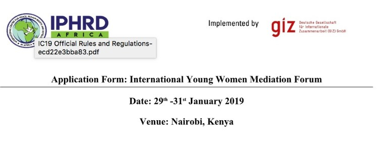 2019 International Young Women Mediation Forum